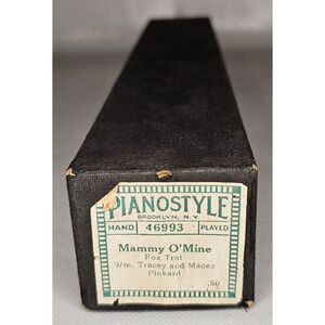 Vintage Pianostyle "Mammy O'Mine" 46993 Piano Roll With Original Box